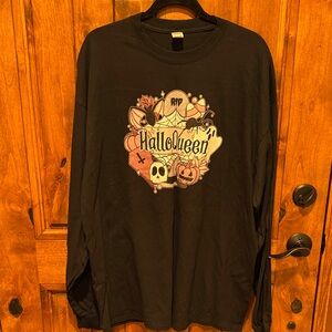 Black Halloween Graphic Long Sleeve Shirt